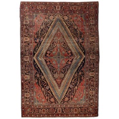 Traditional Handwoven Luxury Antique Kashan Mohtashem Multi, circa 1880 Area Rug