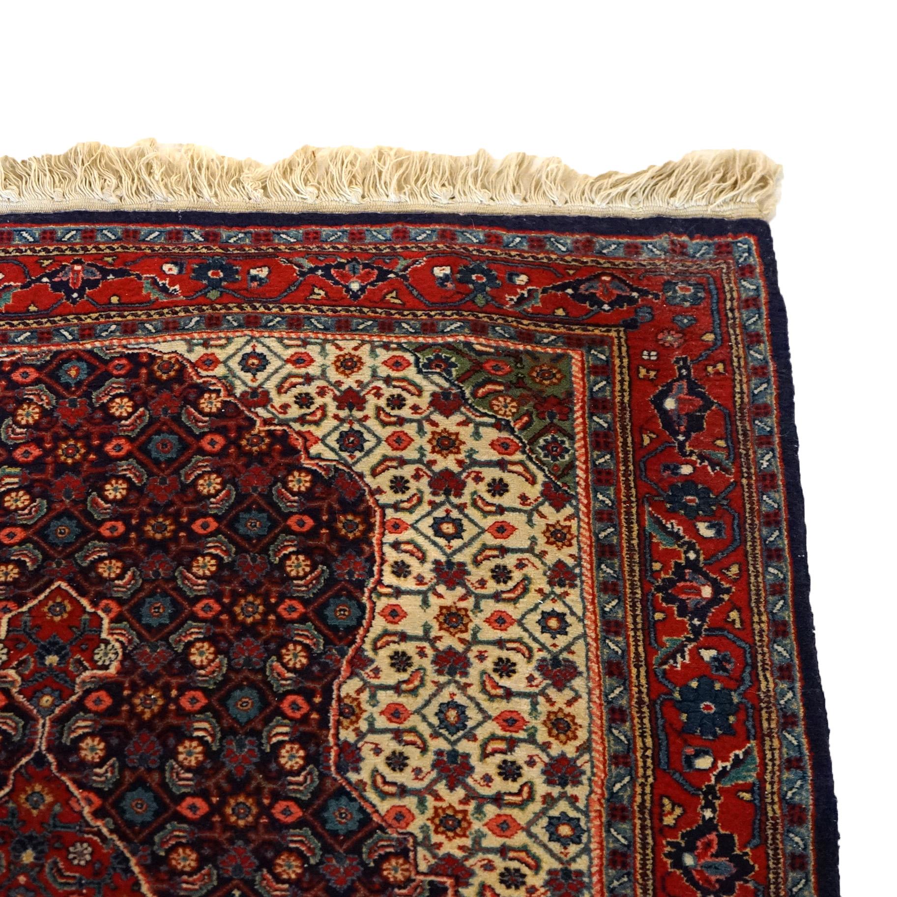 Antique Kashan Oriental Wool Rug Circa 1940 For Sale 2