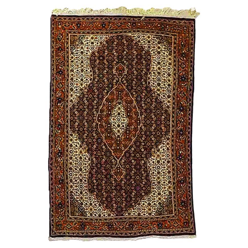 Antique Kashan Oriental Wool Rug Circa 1940 For Sale