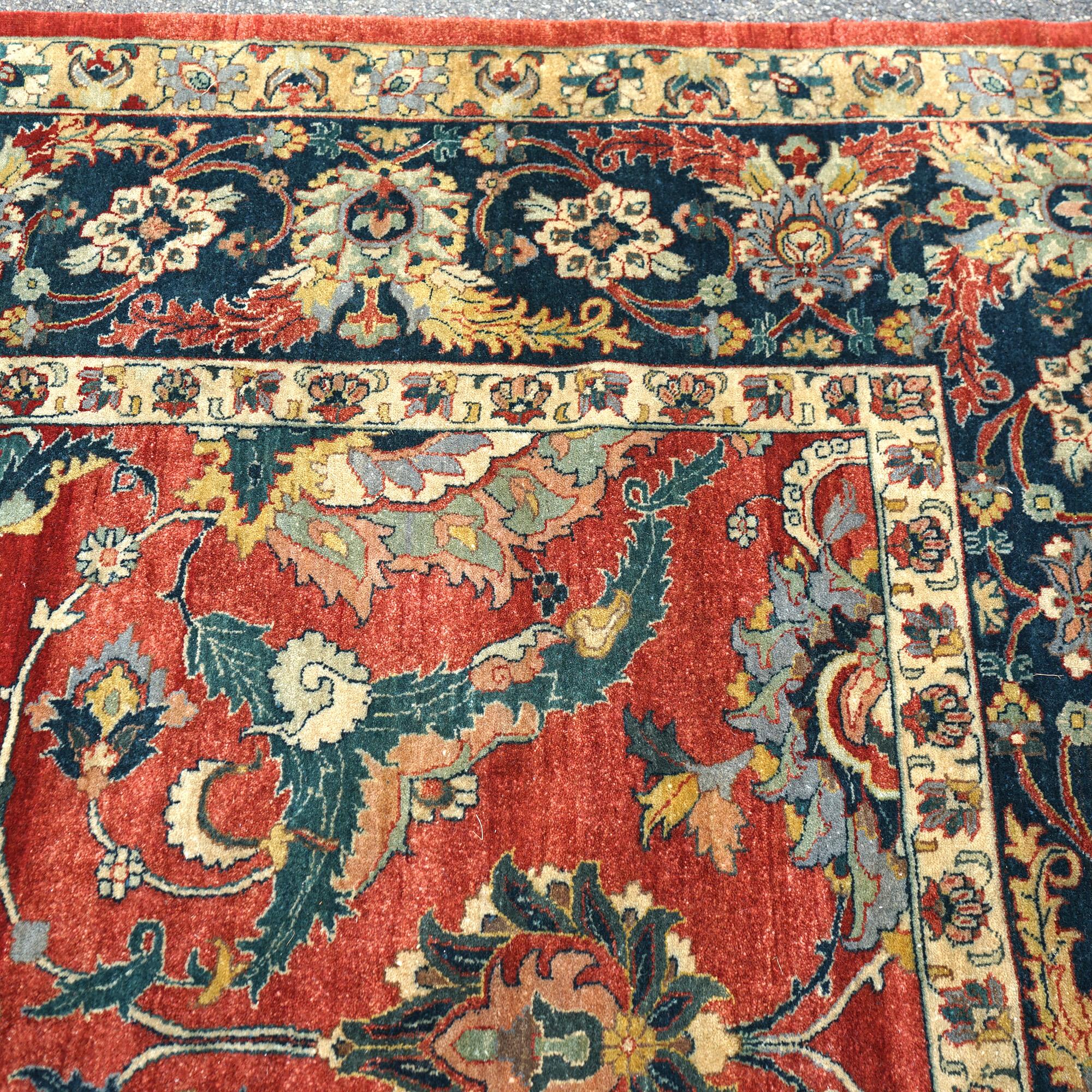 Antique Kashan Persian Oriental Wool Rug 10' x 14' circa 1940 7