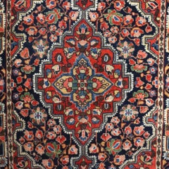 Antique Kashan Persian Wool Mat C1920