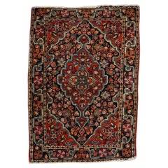 Antique Kashan Persian Wool Mat C1920