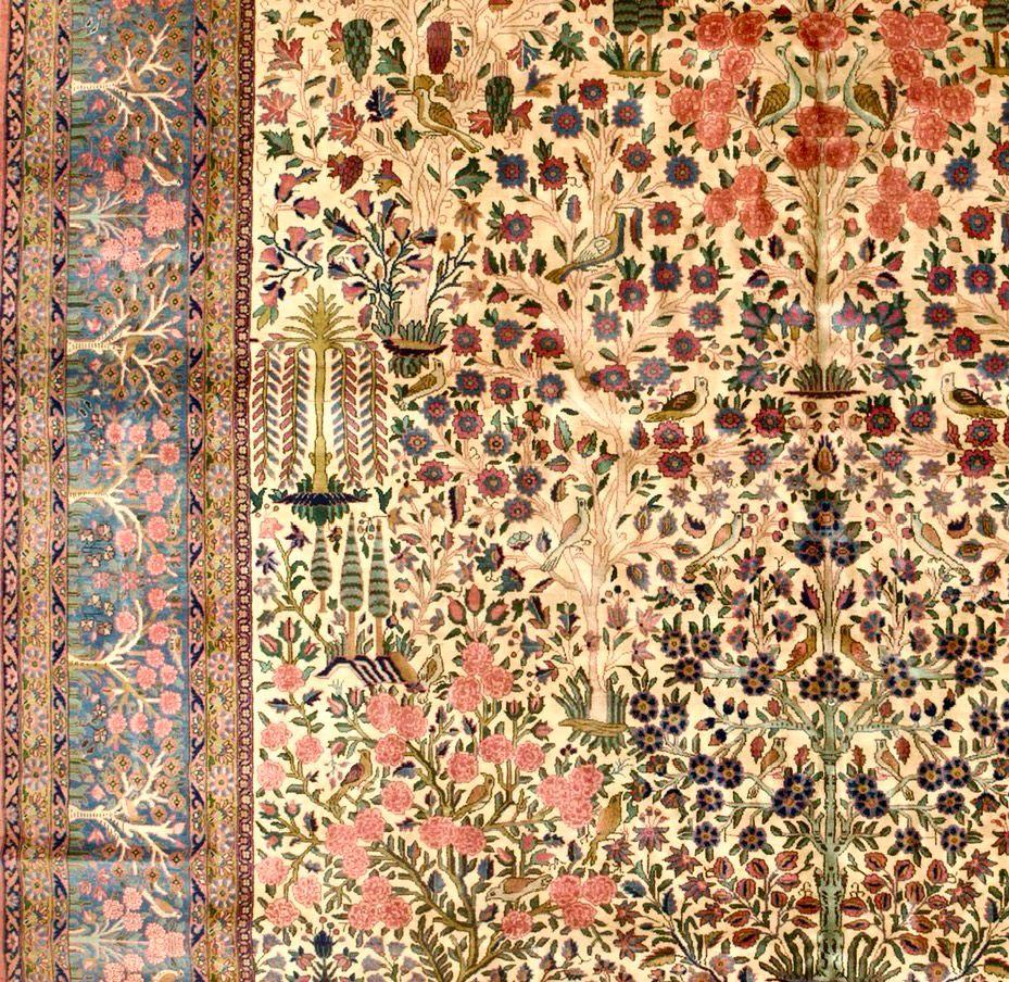 Antiker Kashan-Teppich 11'2'' x 15'1'' (Wolle) im Angebot