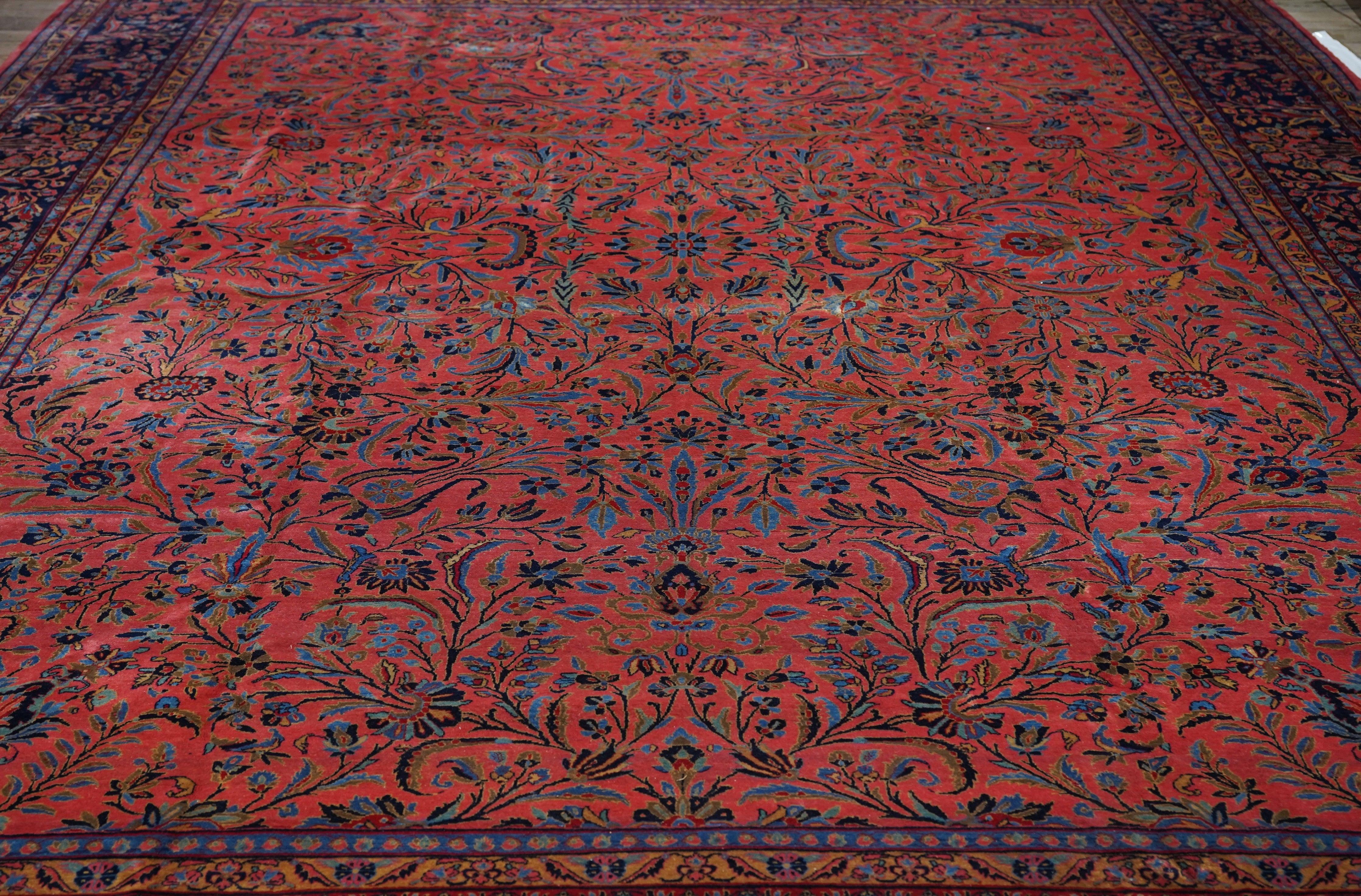 Antiker Kashan-Teppich 11'7'' x 15'3'' im Zustand „Gut“ im Angebot in New York, NY
