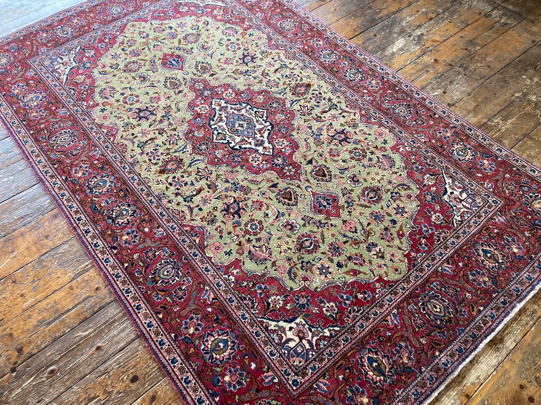 Antiker Kashan Teppich 2.10m x 1.33m (Wolle) im Angebot