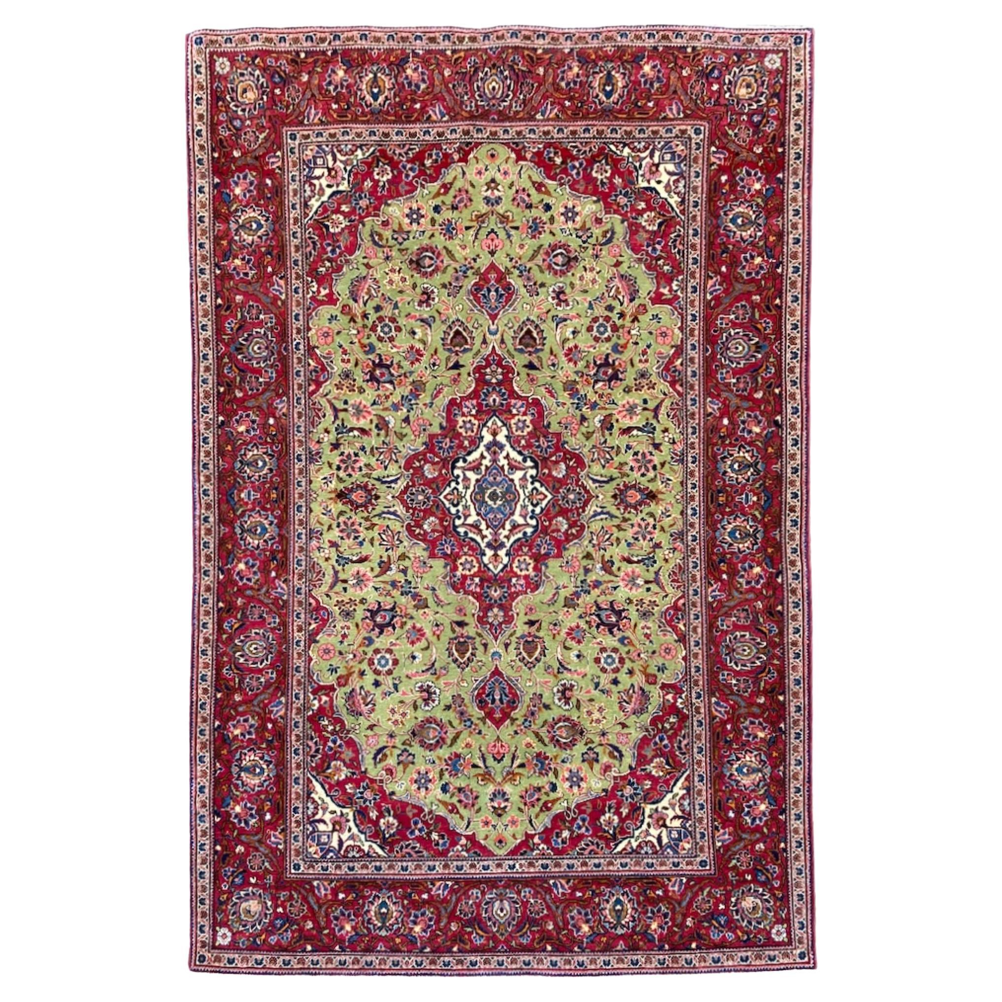 Tappeto antico Kashan 2,10m x 1,33m in vendita