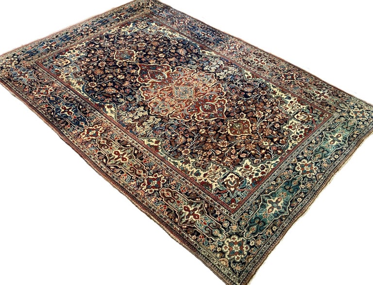 Antique Kashan Rug 2.10m x 1.41m For Sale at 1stDibs