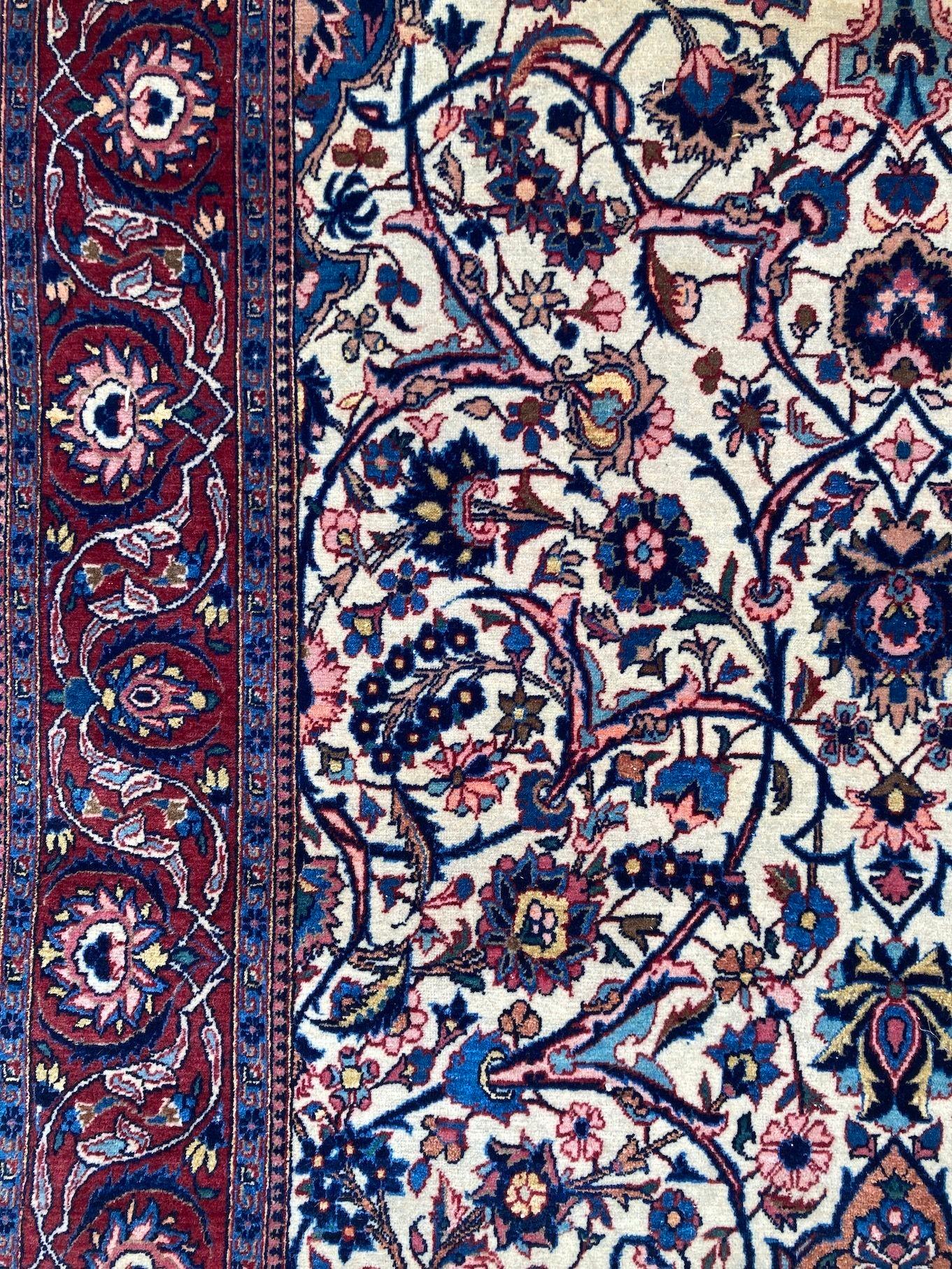 Antiker Kashan Teppich 2.12m x 1.31m im Angebot 7