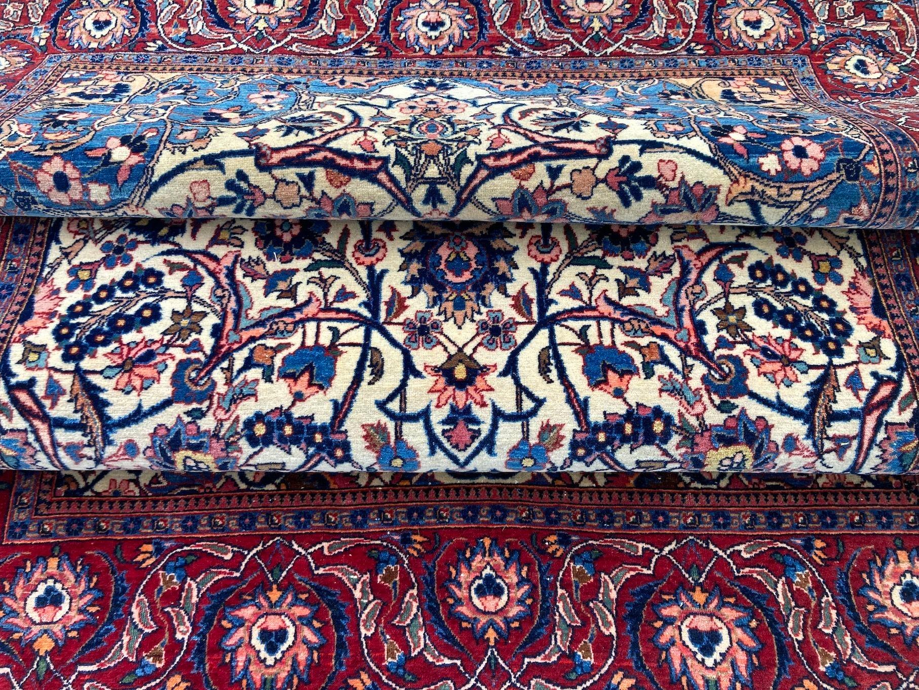 Antiker Kashan Teppich 2.12m x 1.31m im Angebot 10