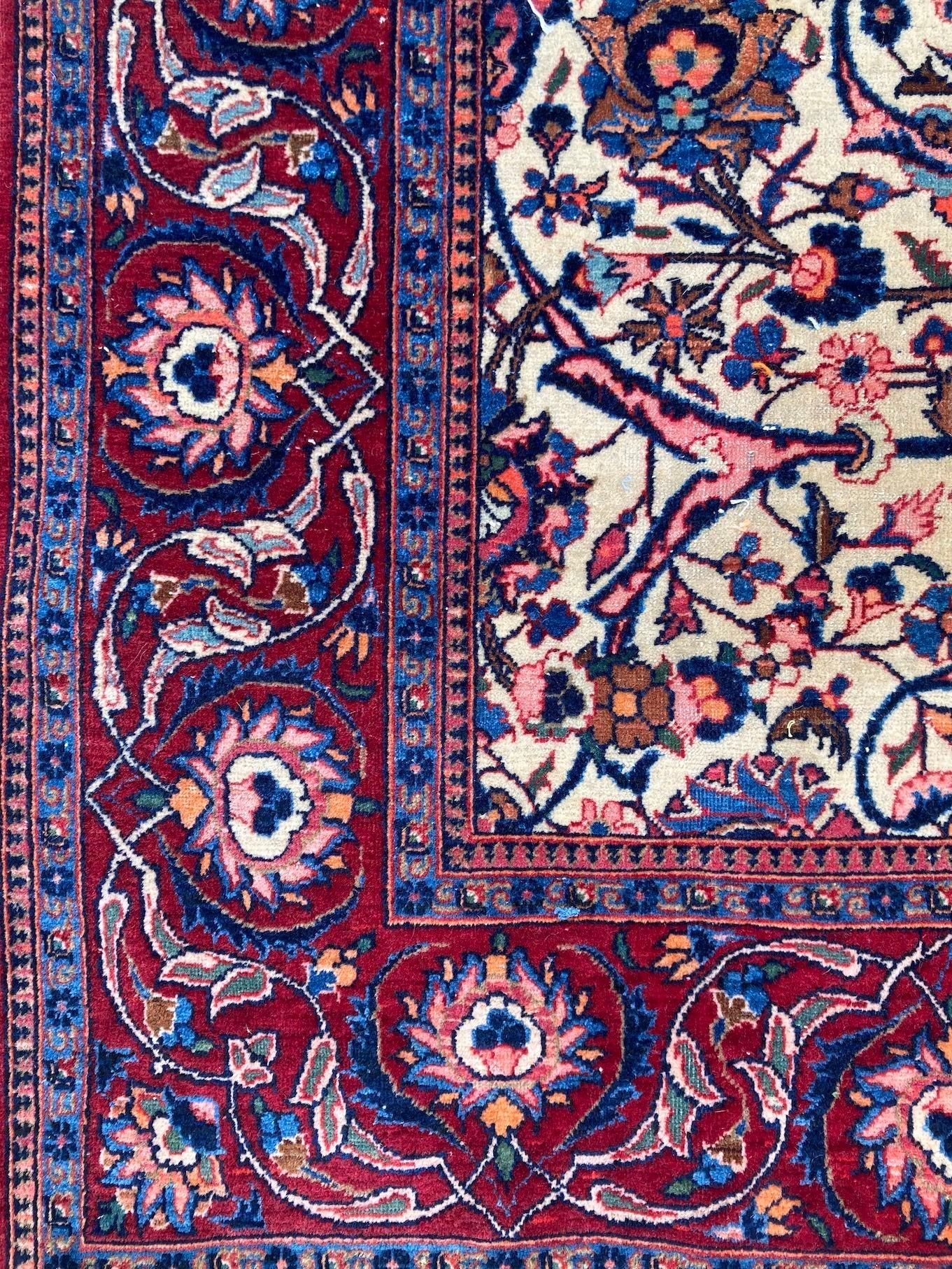 Antiker Kashan Teppich 2.12m x 1.31m im Angebot 1