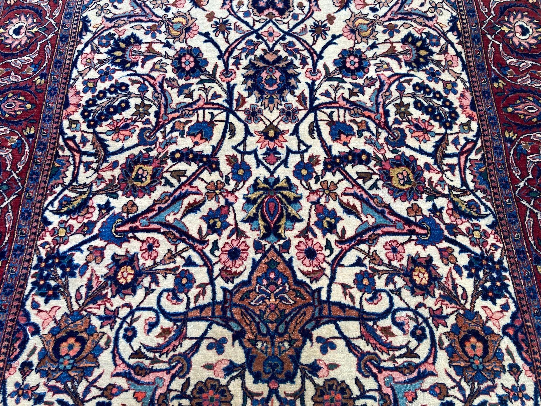 Tappeto antico Kashan 2,12 m x 1,31 m in vendita 2