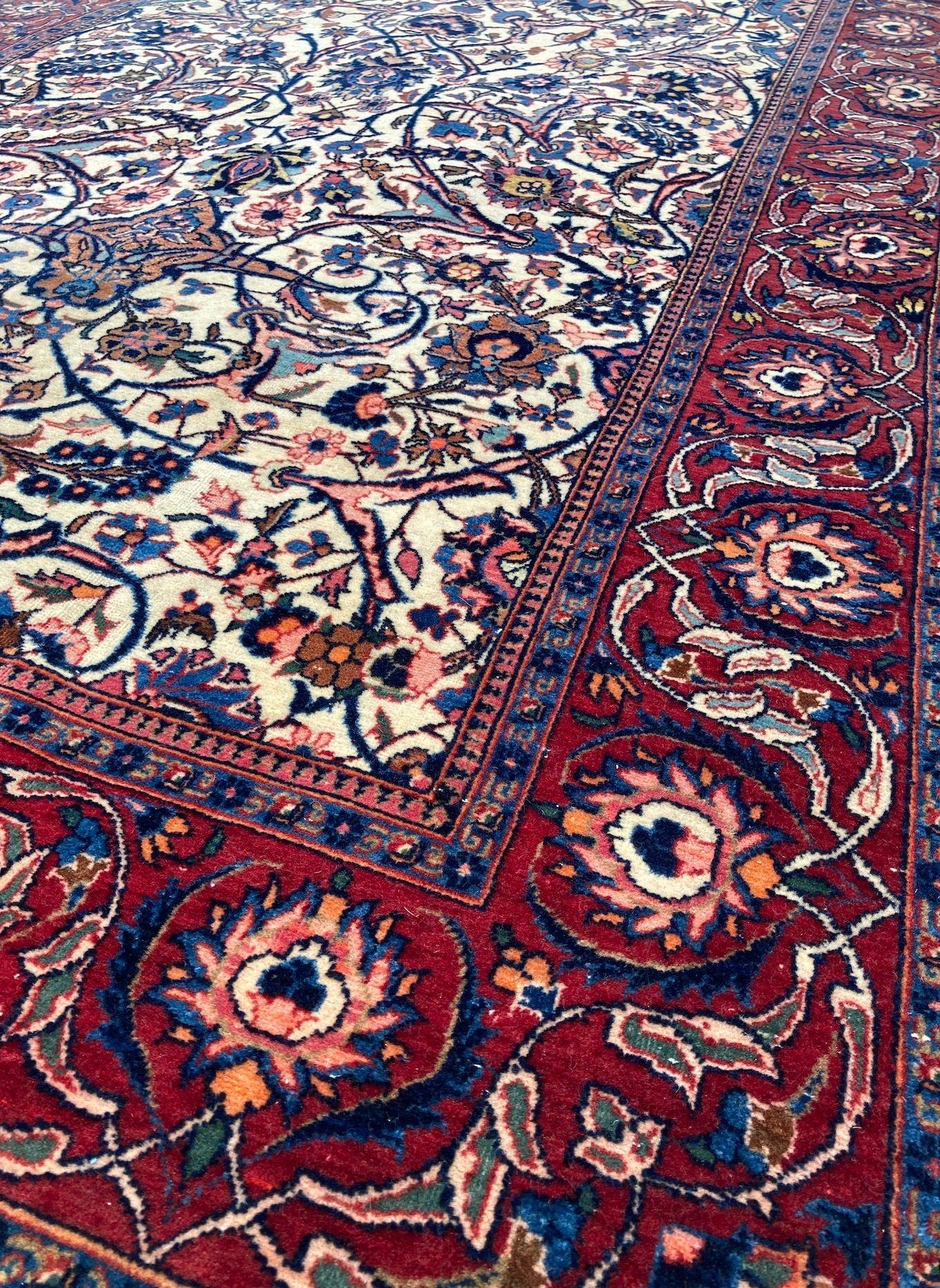 Tappeto antico Kashan 2,12 m x 1,31 m in vendita 3