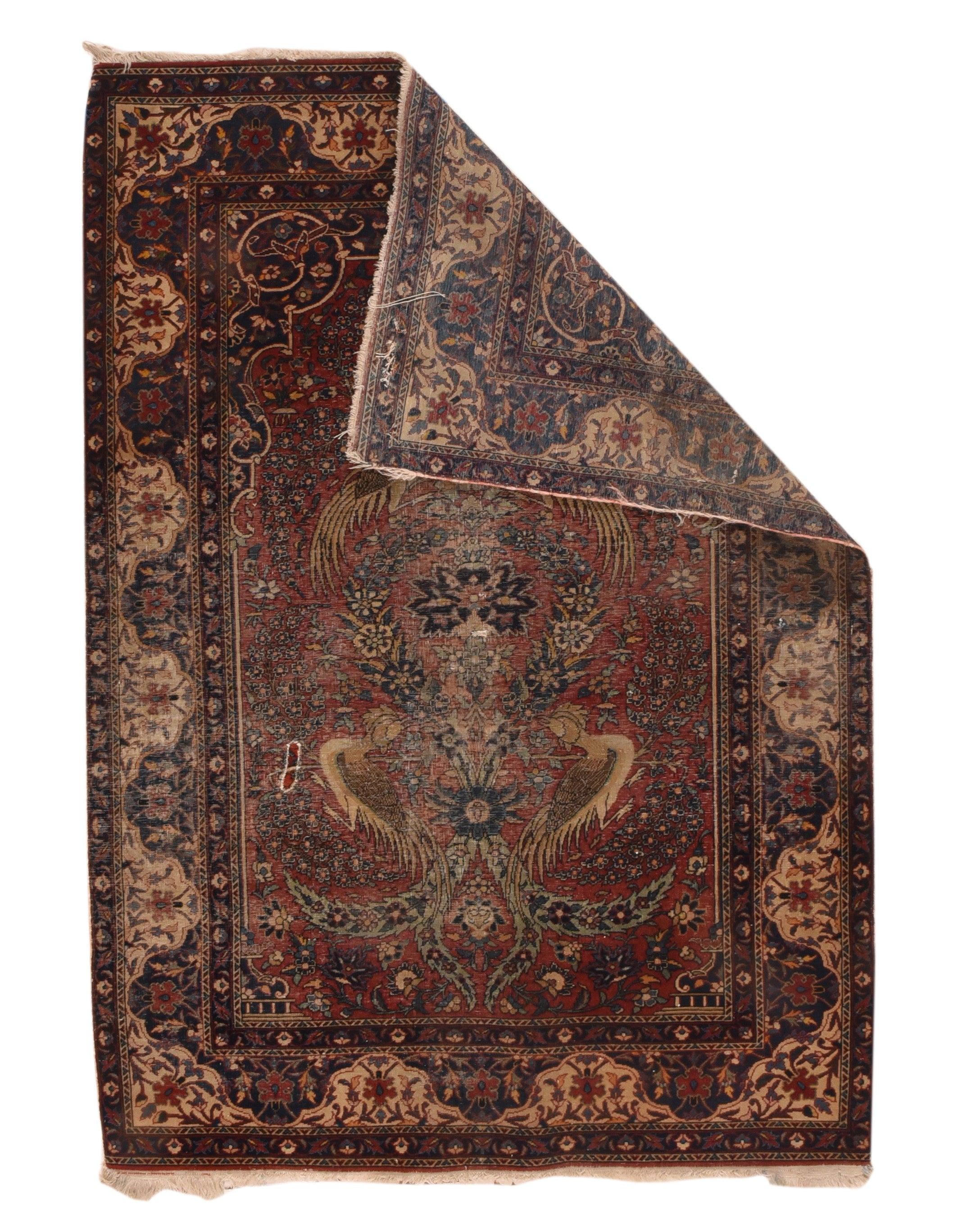 Antique Kashan Rug 3'3'' x 5'0