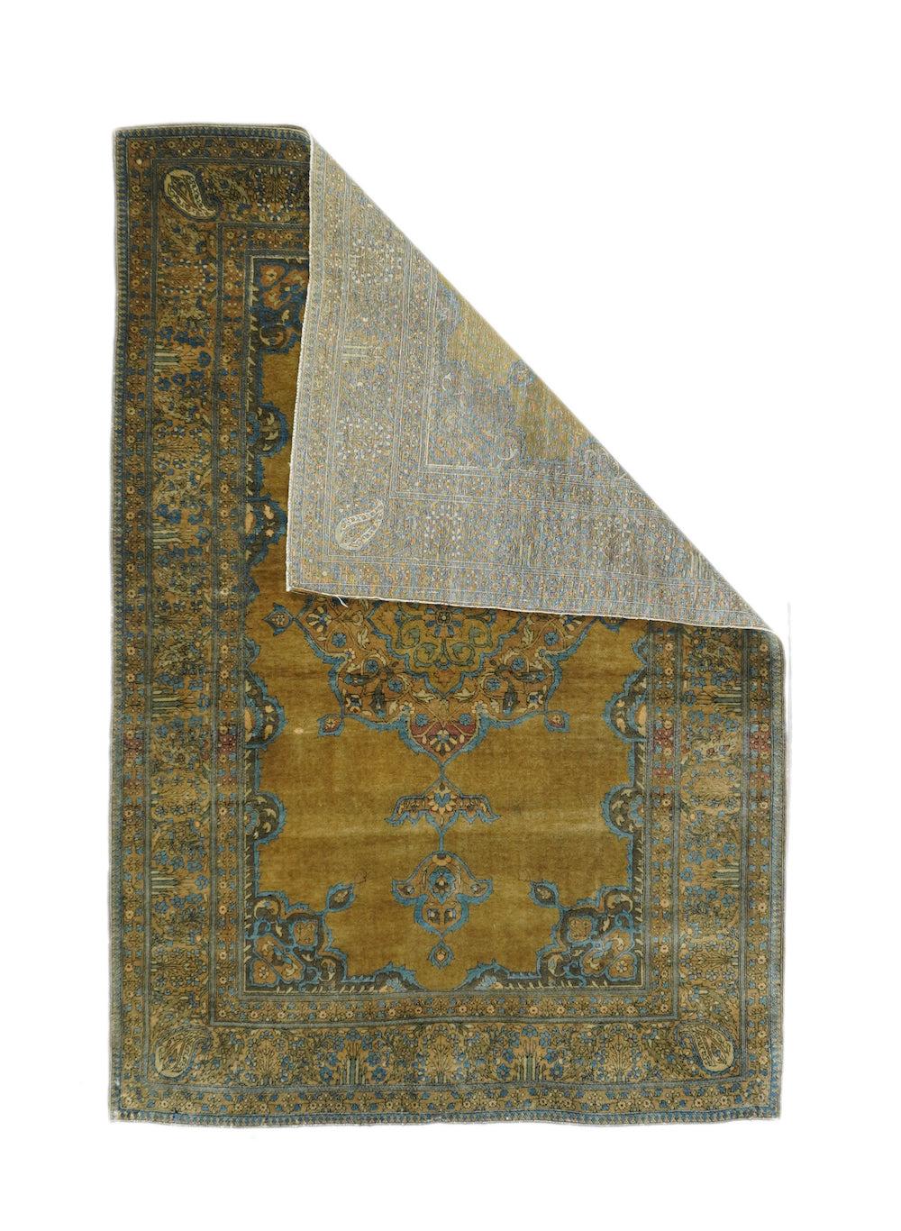 Antiker Kashan-Teppich 3'4'' x 4'10''.