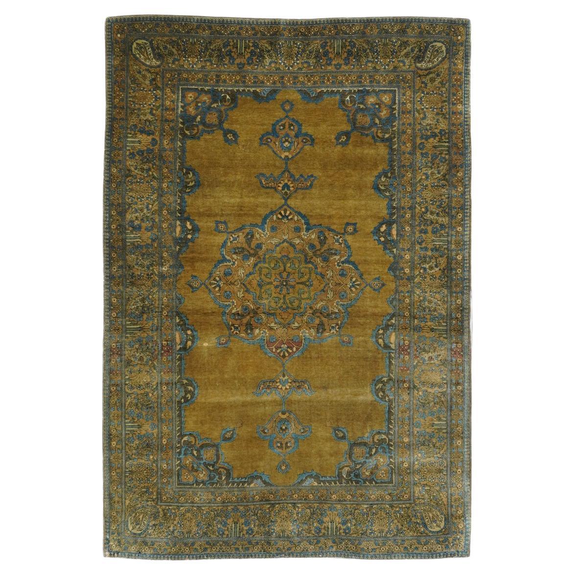 Antique Kashan Rug 3'4'' x 4'10''