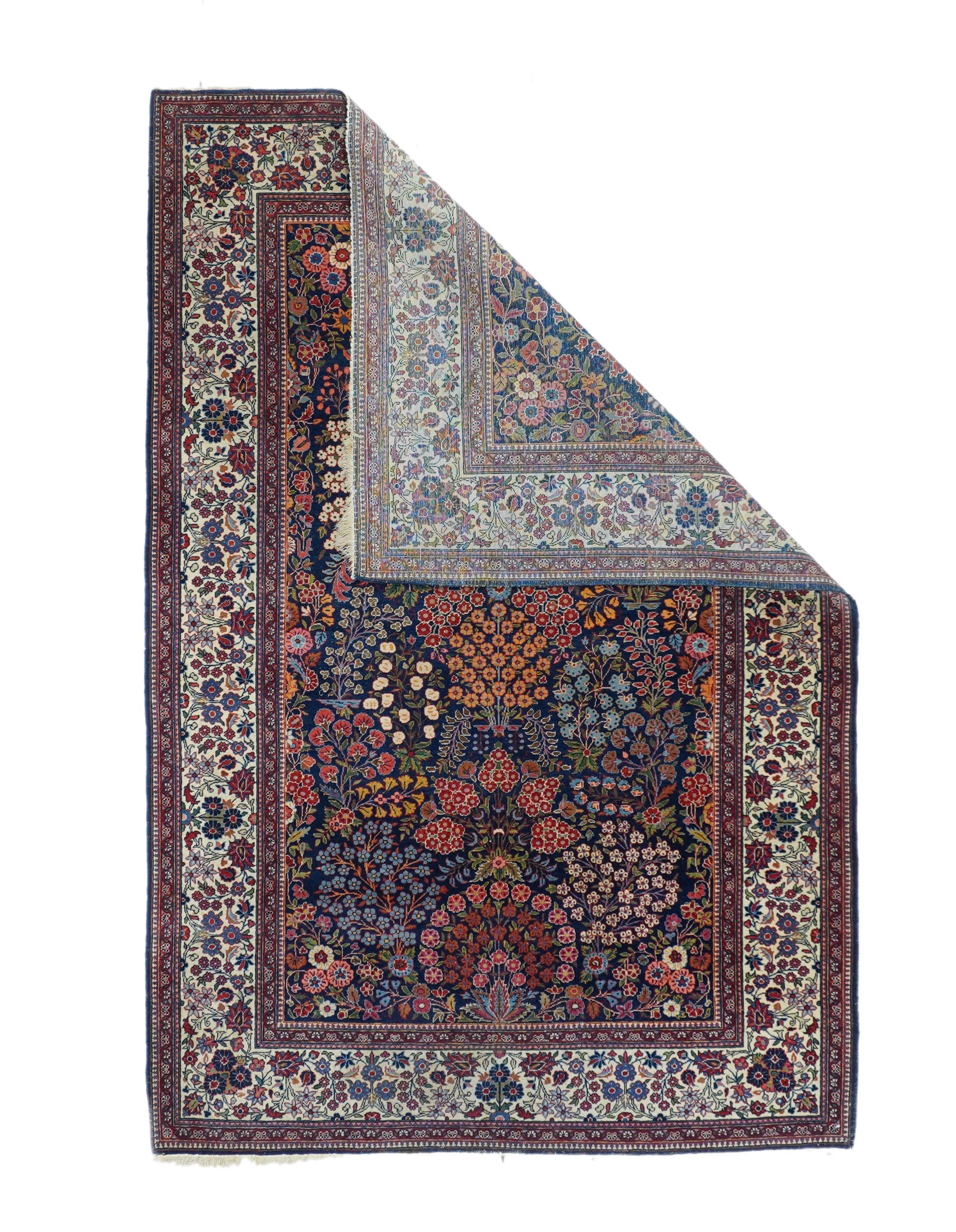 Antique Kashan Rug 4'5'' x 6'9''.