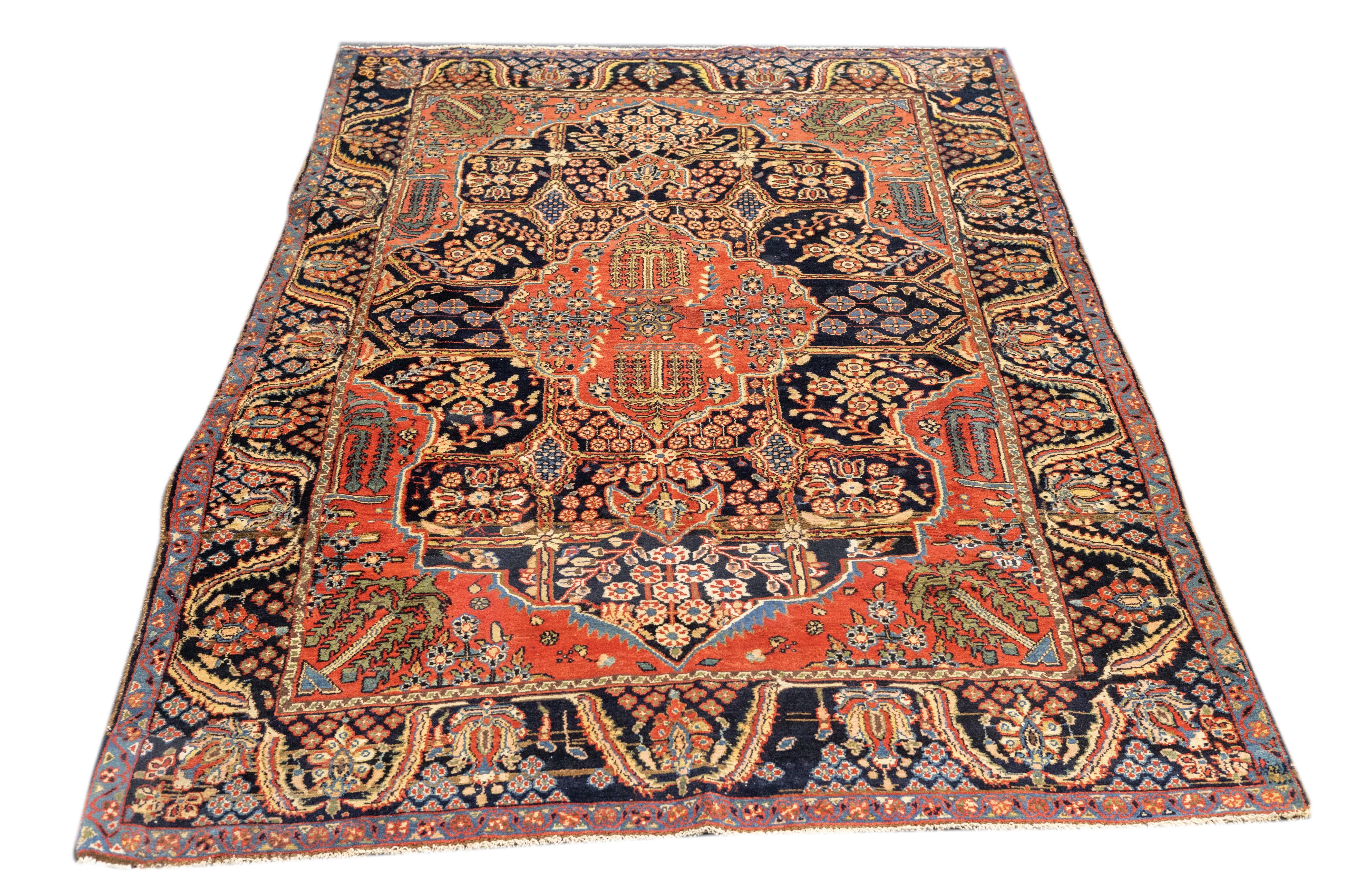 Antiker Kashan-Teppich 4'8'' x 6'11'' im Zustand „Gut“ im Angebot in New York, NY