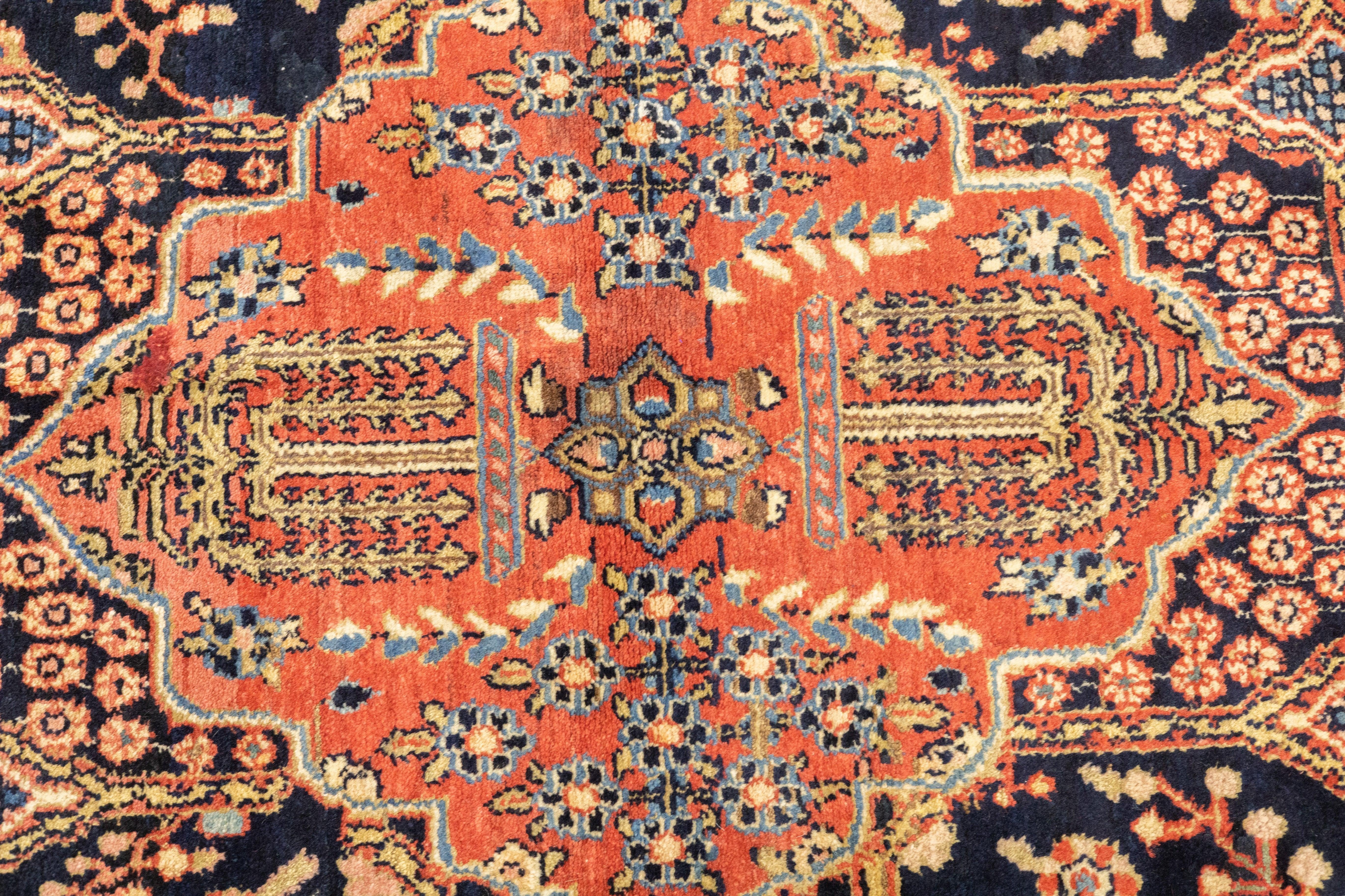 Antiker Kashan-Teppich 4'8'' x 6'11'' im Angebot 1