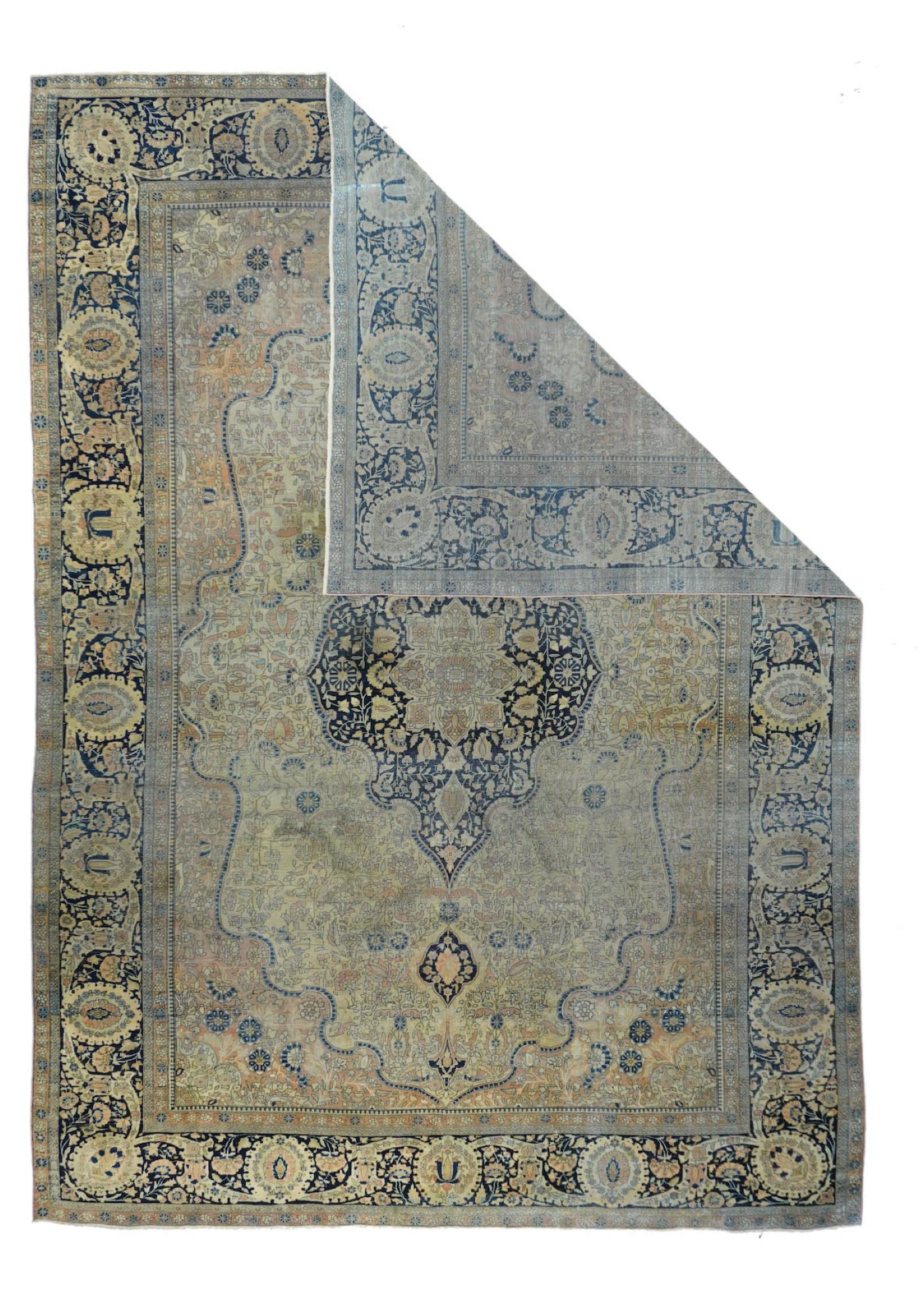 Antique Kashan rug. Measures: 6.11'' x 10.2''.