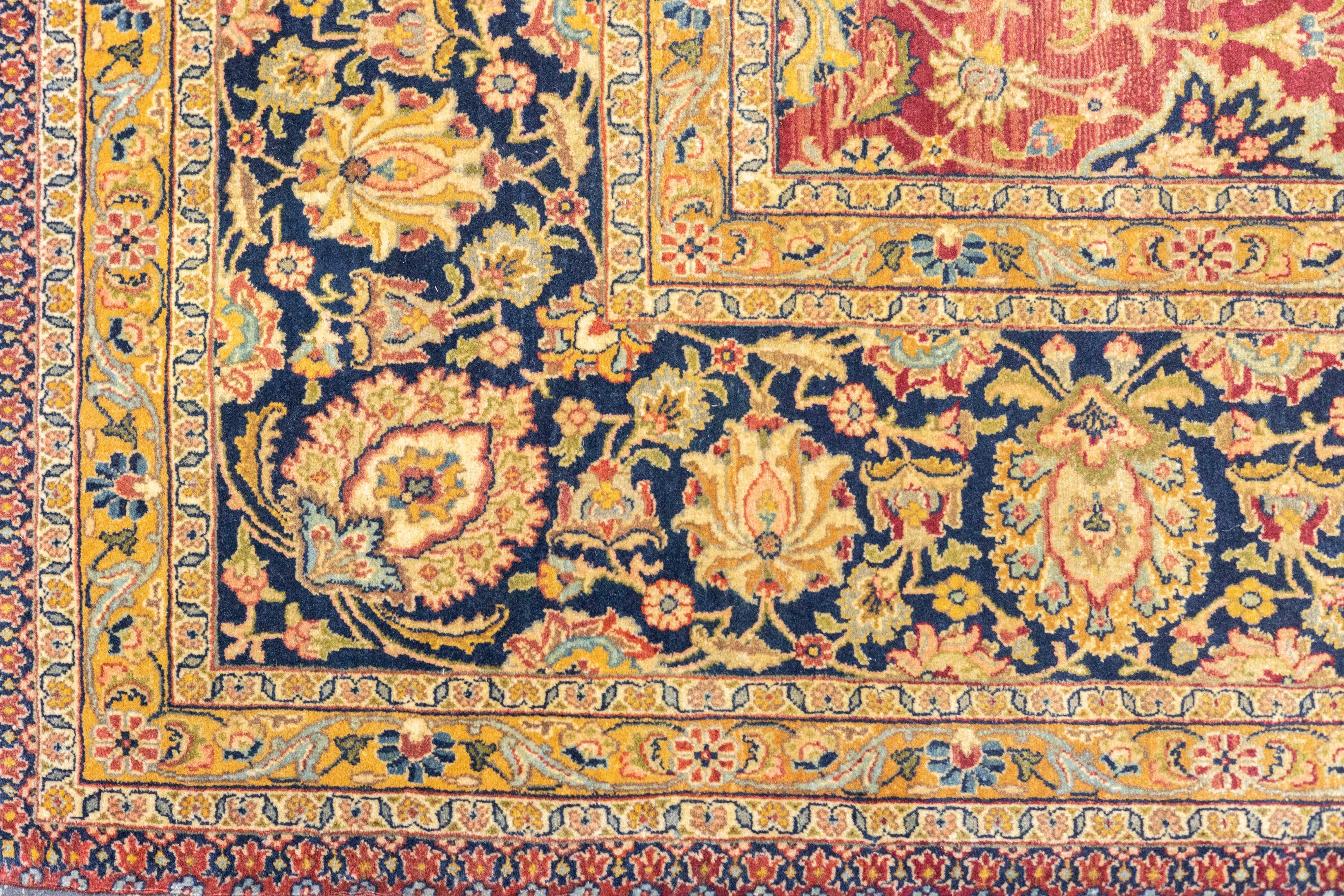 Antiker Kashan-Teppich 6'5'' x 10'6'' im Angebot 1