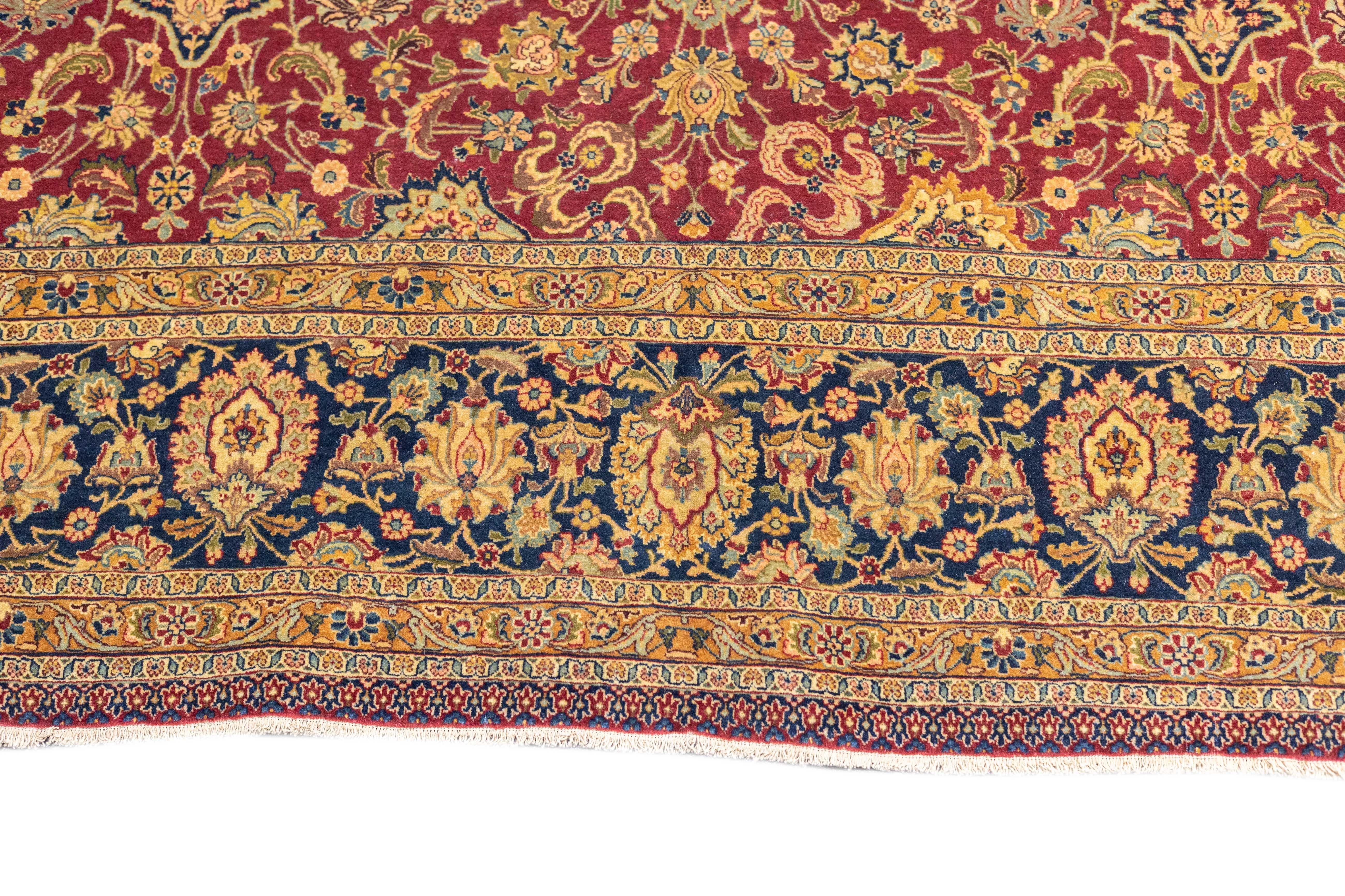 Antiker Kashan-Teppich 6'5'' x 10'6'' (Handgeknüpft) im Angebot