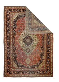 Antique Mohtasham Kashan Rug 9'0" x 12'6''