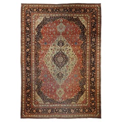 Antique Mohtasham Kashan Rug 