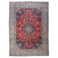 Antique Kashan Rug, Hand-Knotted Wool, 9'4" x 12'4", Turkish Design