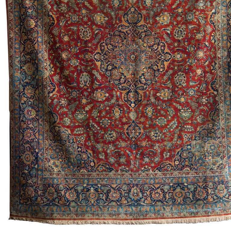 Antique Kashan Rug For Sale at 1stDibs
