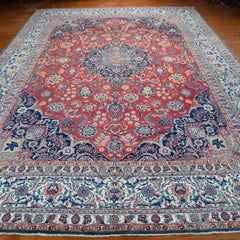Antique Kashan Rug, Hand-Knotted Wool, 9'4" x 12'4", Turkish Design