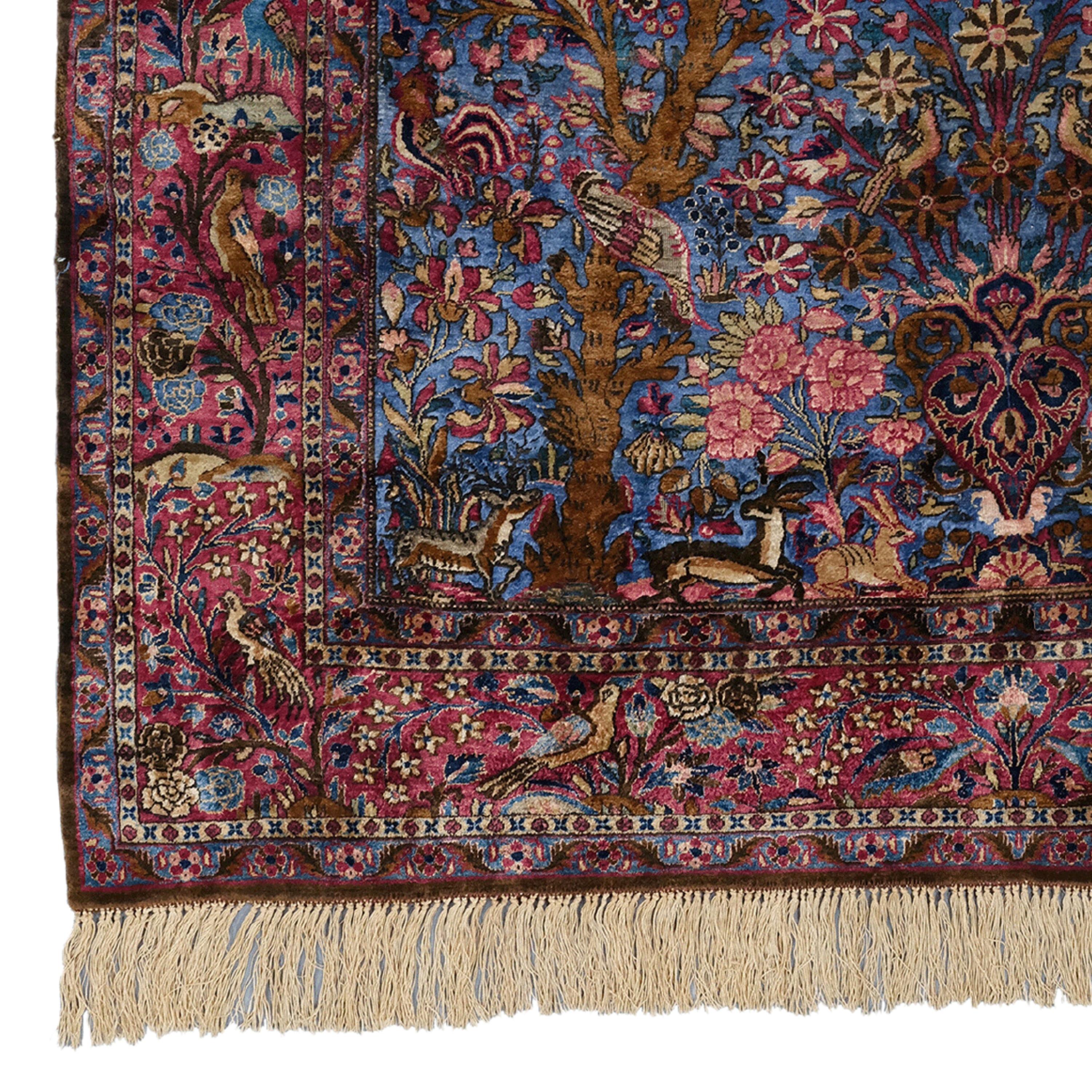 19th Century Silk Keshan Rug
Size: 128×200 cm

This impressive late 19th century Silk Keshan Carpet is a masterpiece reflecting the elegant and sophisticated craftsmanship of a historic period.

Rich Patterns: The carpet is decorated with intricate
