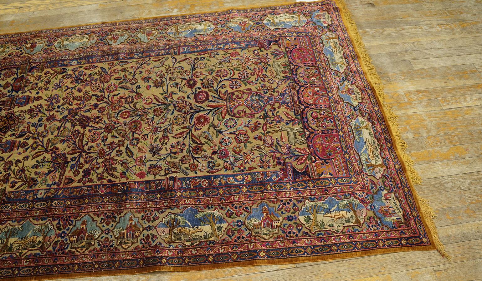 Souf Kashan-Teppich aus Seide und Metallic-Fden aus dem frhen 20. Jahrhundert (4'' 3'''' x 6'' 3'''') (Persisch) im Angebot