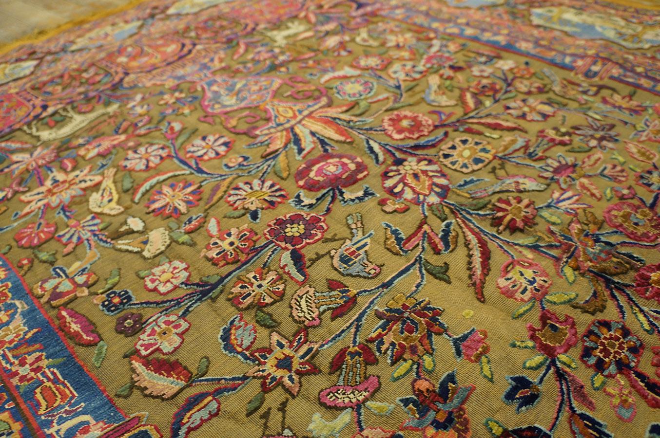 Souf Kashan-Teppich aus Seide und Metallic-Fden aus dem frhen 20. Jahrhundert (4'' 3'''' x 6'' 3'''') im Angebot 1