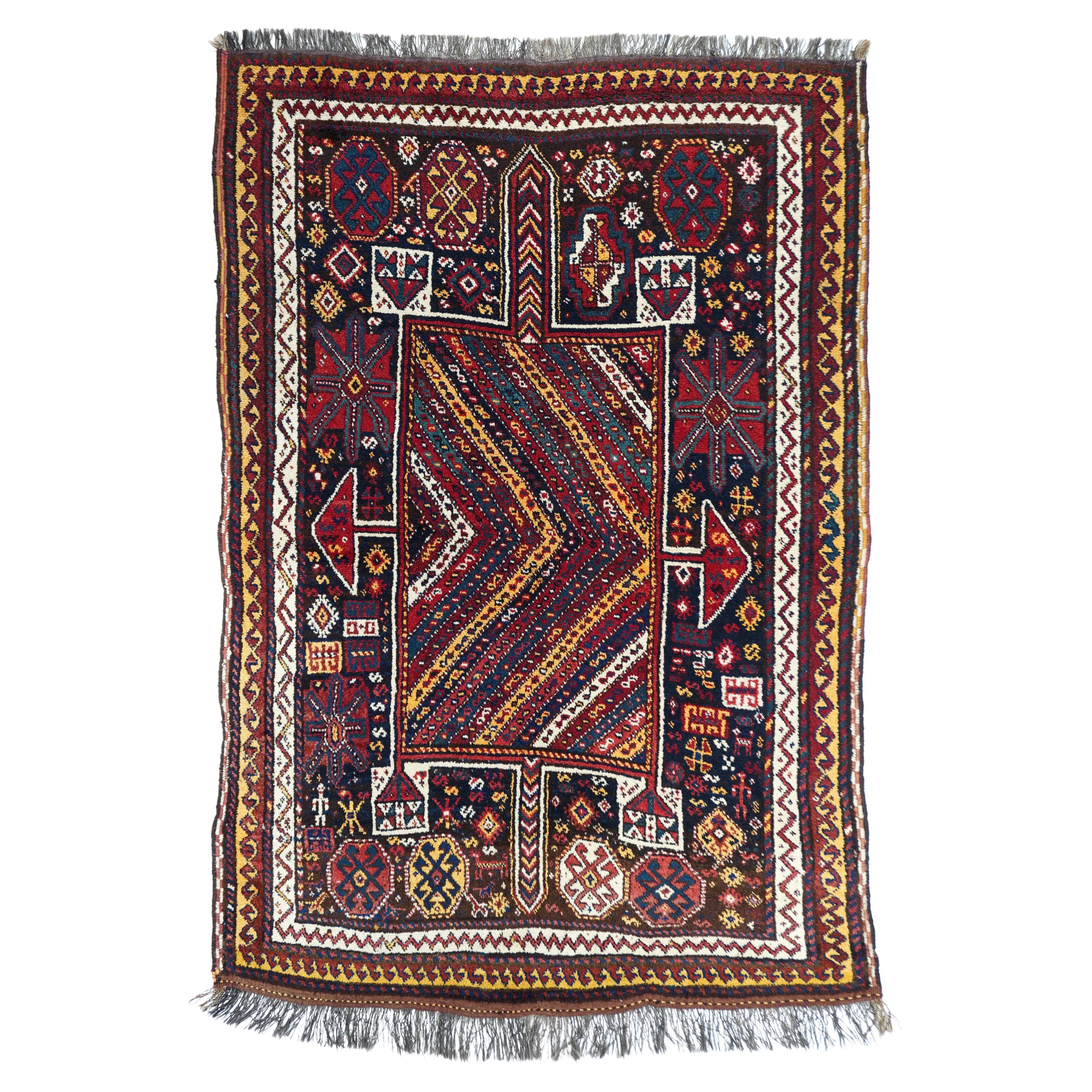 Antique Kashkai Shiraz Rug For Sale