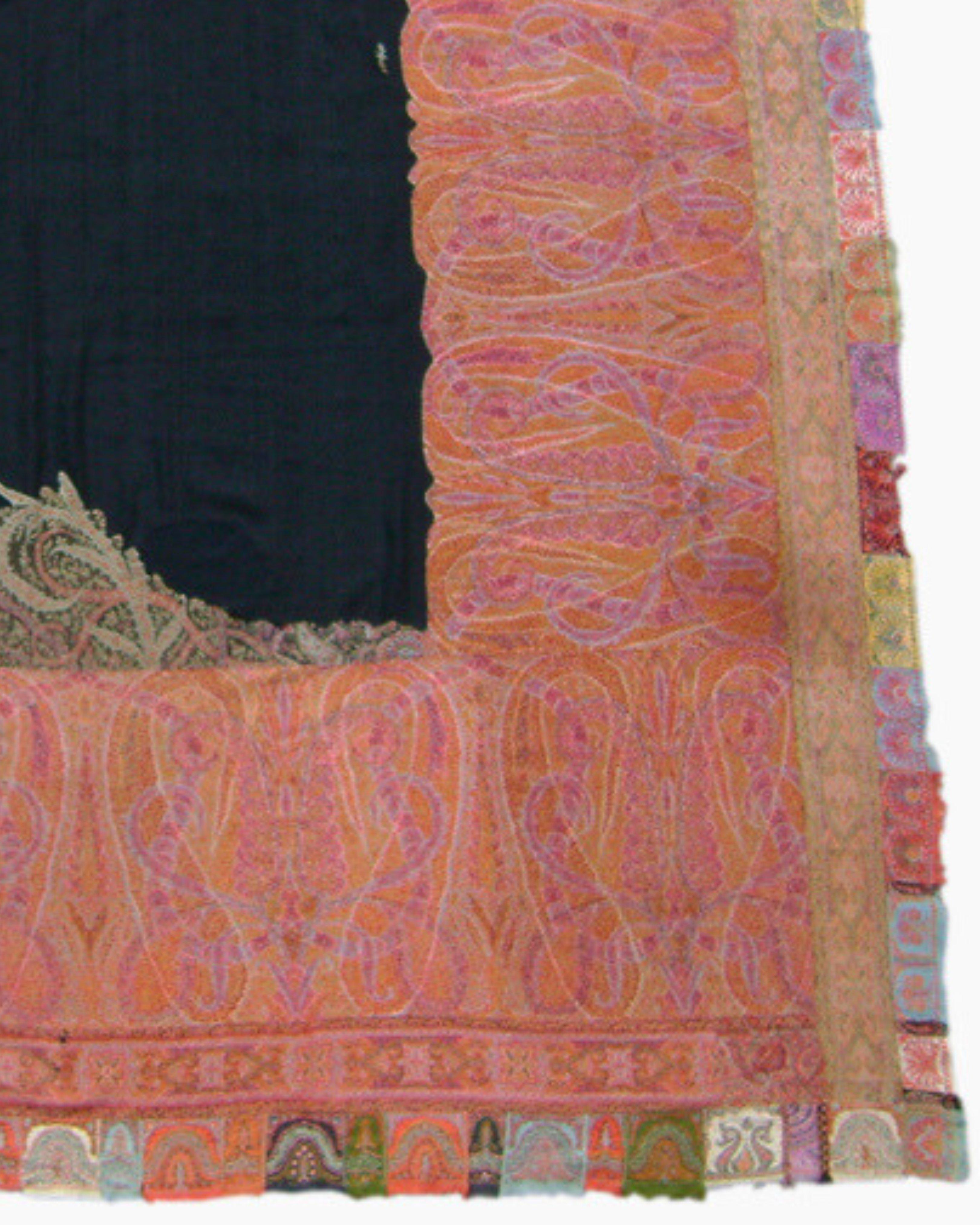Wool Antique Kashmir Shawl, Mid-19th Century For Sale