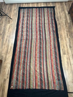 Châle ancien en laine Kashmiri Kani  Boteh Design rayé  A.I.C. Fin du 19e siècle