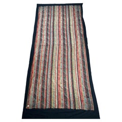 Antiguo chal de lana de Cachemira Kani  Diseño Boteh a rayas  India c. Finales del siglo XIX
