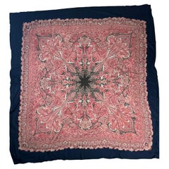 Antiguo Chal Cuadrado Tejido Cachemira Kani   India c. 1870 - 1890