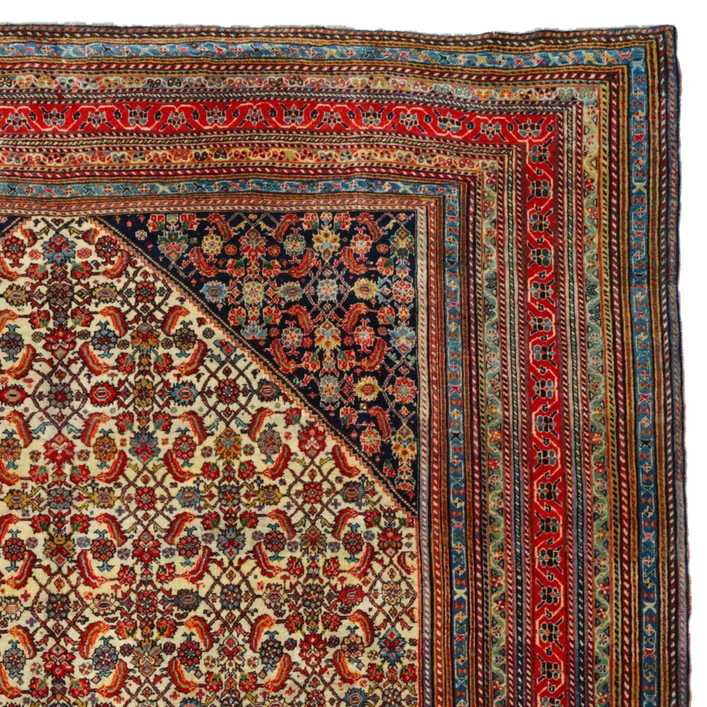 Antiker Kaskhai-Teppich – Seidenteppich aus dem späten 19. Jahrhundert, Weft Kaskhai, Persischer Teppich (Asiatisch) im Angebot