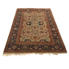 Antique Kayseri Beige and Blue Wool Rug by Rug & Kilim