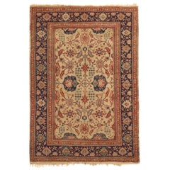 Antique Kayseri Beige and Blue Wool Rug by Rug & Kilim