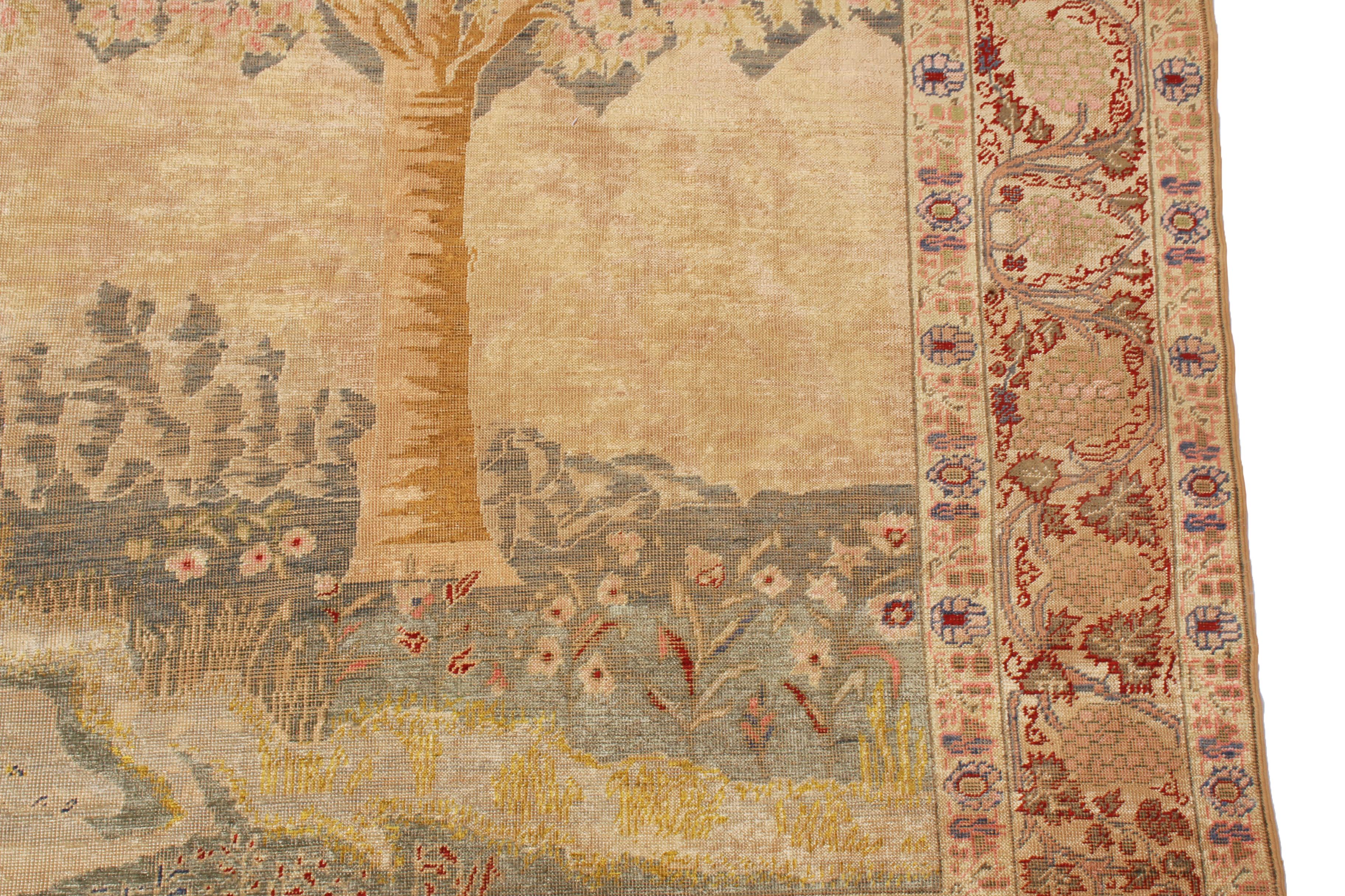 Antiker Kayseri-Wollteppich, blühendes Baummuster mit Blumenmuster von Teppich & Kelim (Handgeknüpft) im Angebot