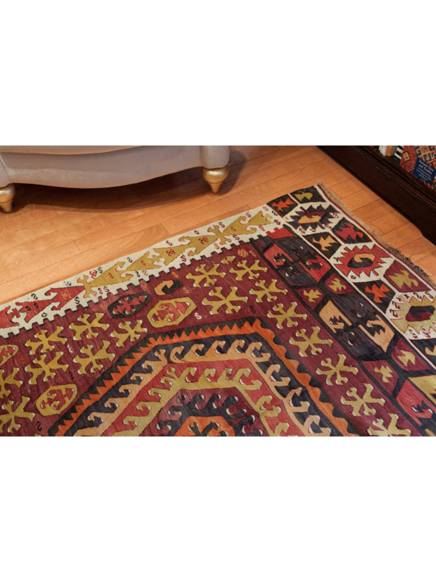 Alfombra antigua Kayseri Kilim Anatolia Central Alfombra turca de lana Turco en venta