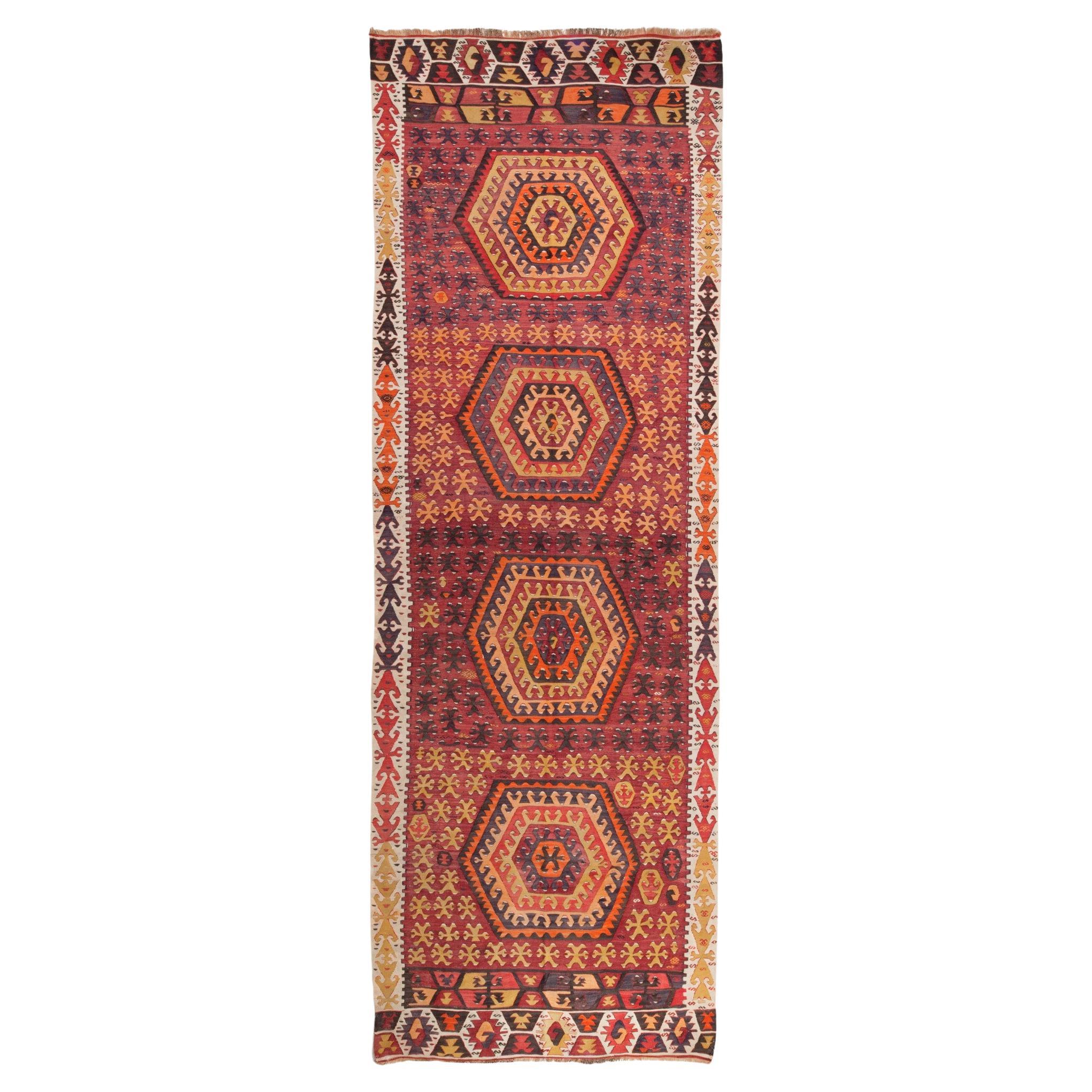 Alfombra antigua Kayseri Kilim Anatolia Central Alfombra turca de lana