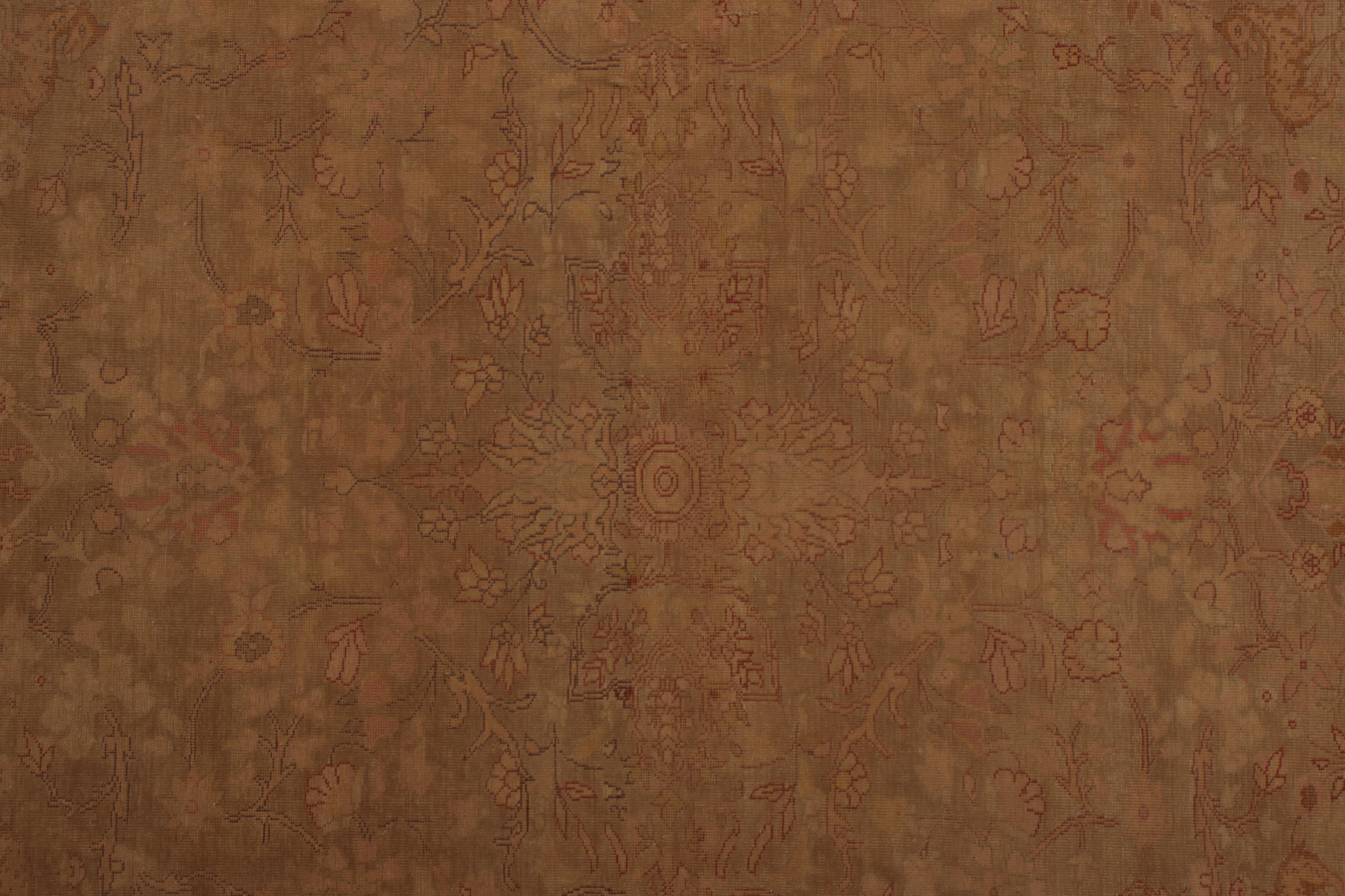 Lana Tappeto antico di Kayseri con motivo floreale verde-marrone all over in vendita