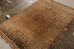 Antique Kayseri Rug in Orange Golden Floral Medallion Pattern by Rug & Kilim