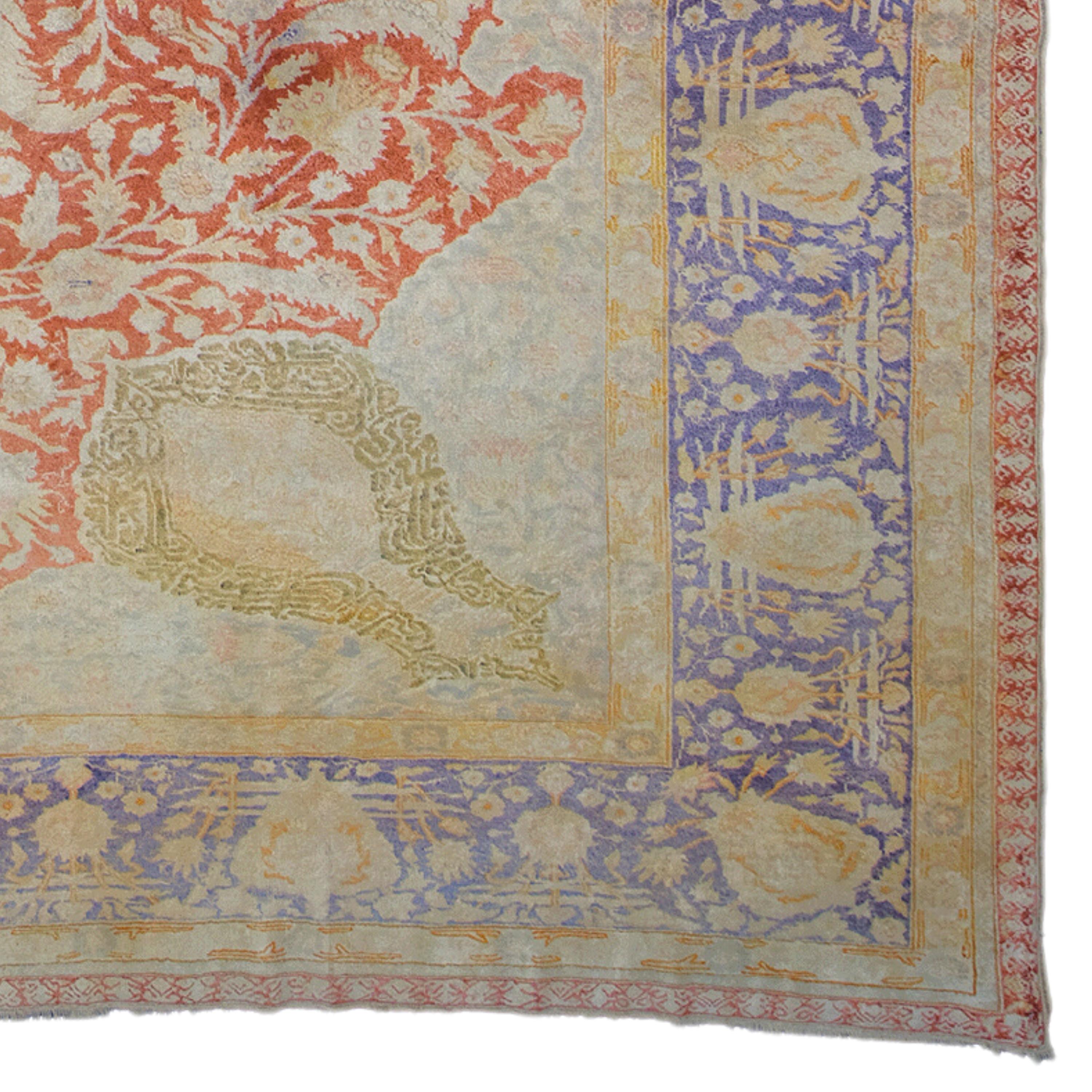 Turkish Antique Kayseri Silk Carpet - 20th Century Kayseri Silk Carpet, Antique Rug For Sale