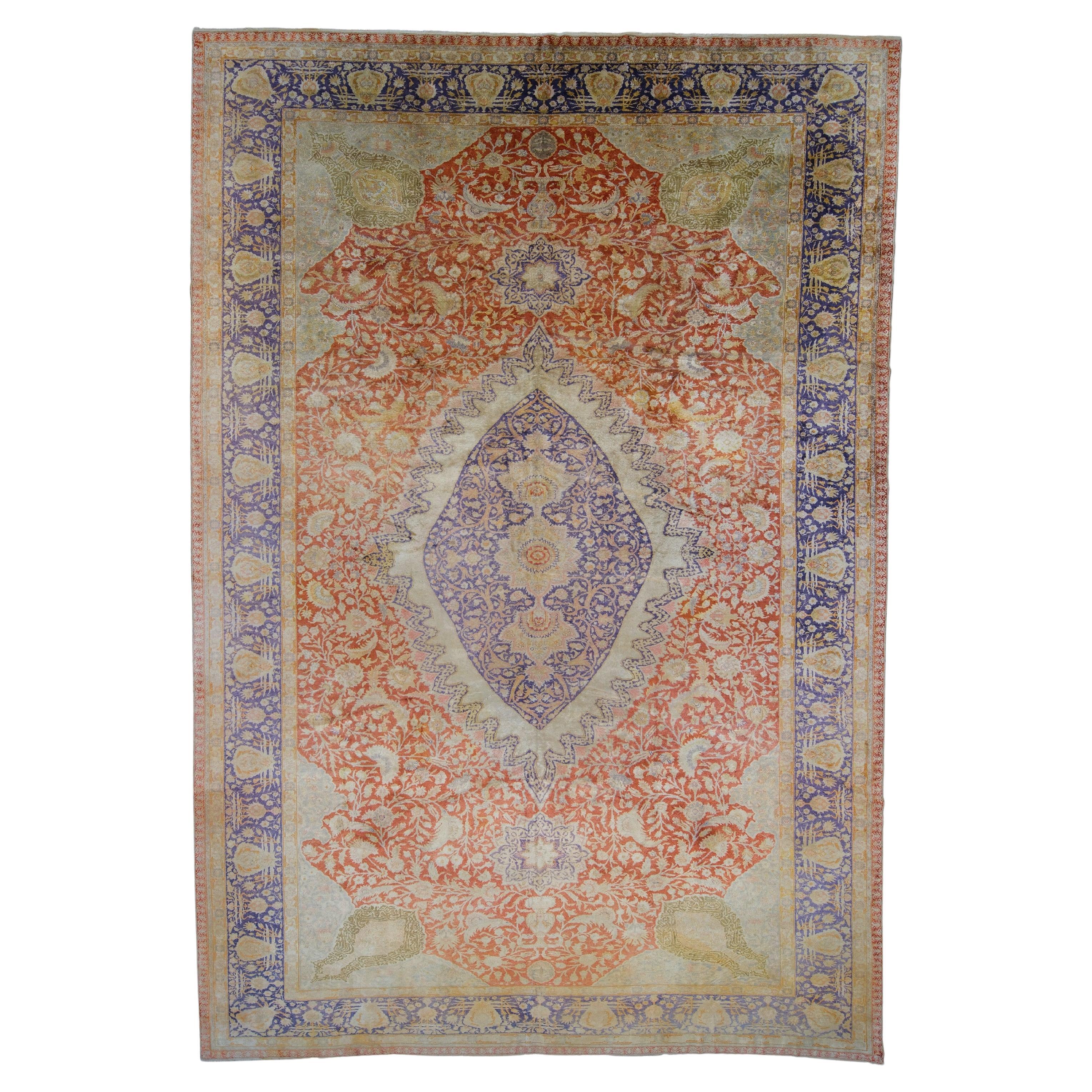 Antique Kayseri Silk Carpet - 20th Century Kayseri Silk Carpet, Antique Rug For Sale