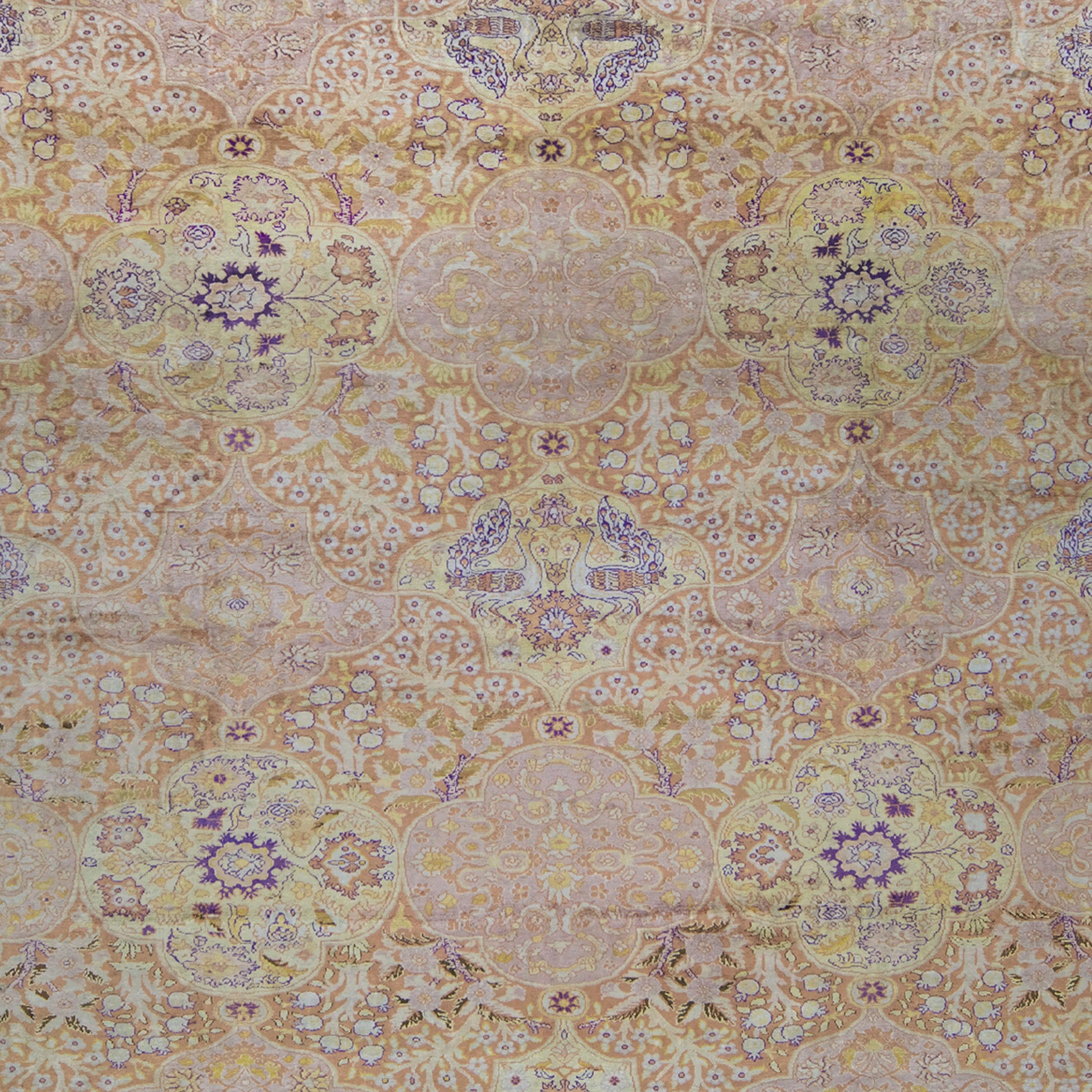 Turkish Antique Kayseri Silk Rug - 20th Century Kayseri Silk Carpet, Antique Carpet For Sale