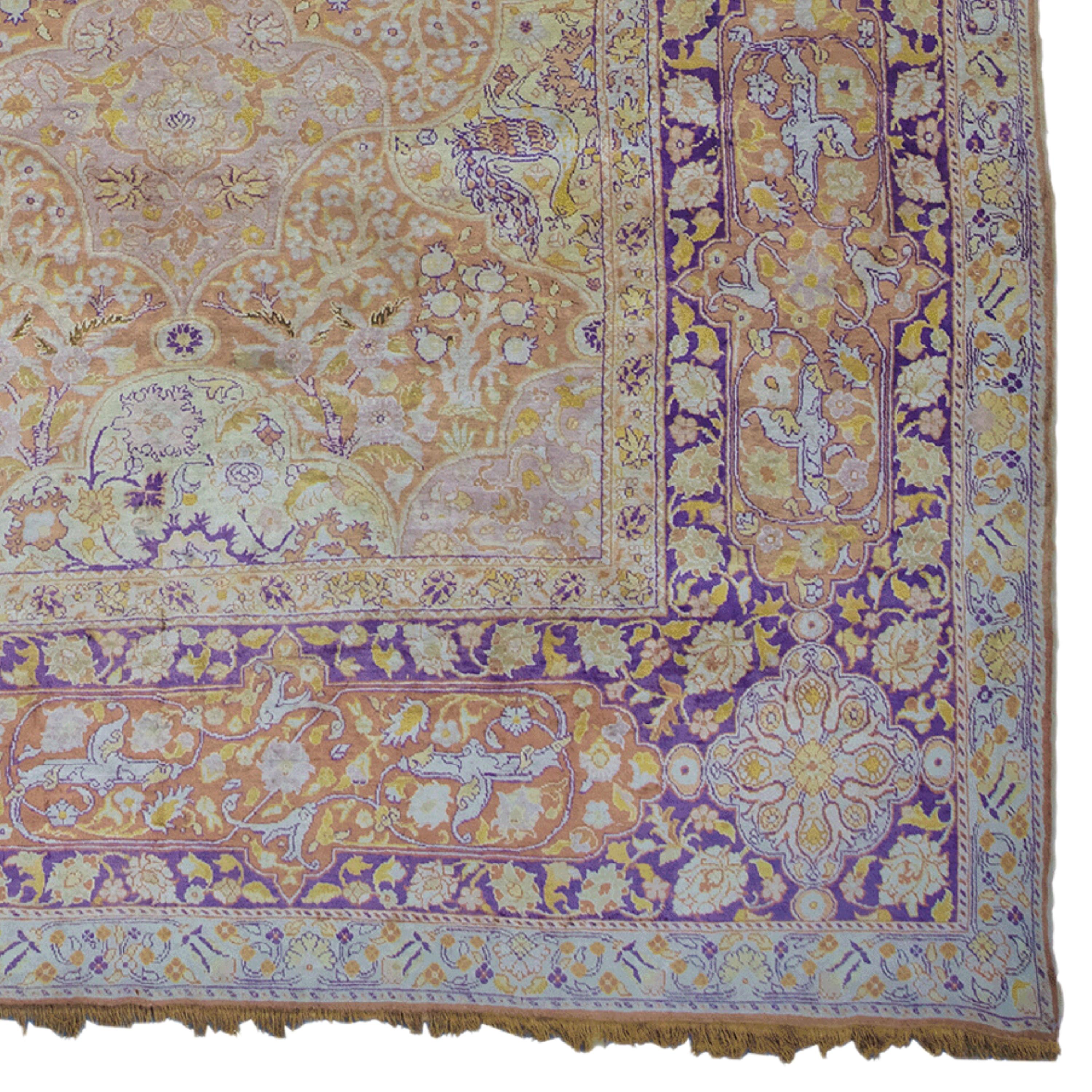 Antiker Kayseri-Seidenteppich aus Kayseri - 20. Jahrhundert Kayseri Seidenteppich, antiker Teppich im Angebot 1